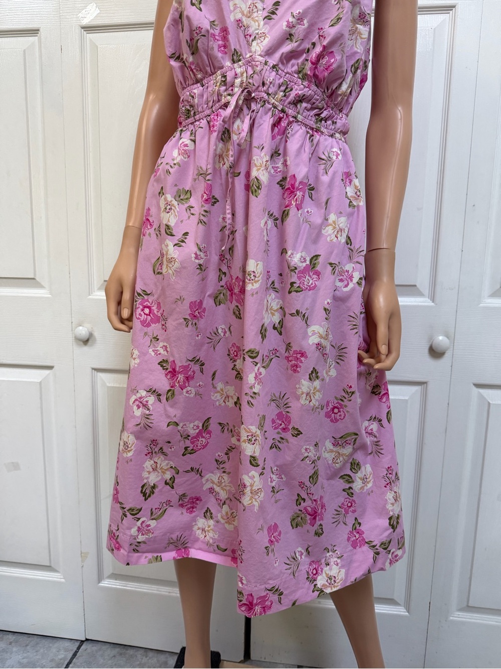 Lane Bryant Pink Floral Sleeveless Cotton Dress Women’s Size 16 - Picture 13 of 16